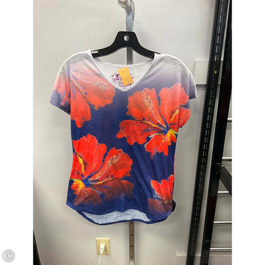 Top Short Sleeve By Leoma Lovegrove In Floral Print, Size: M