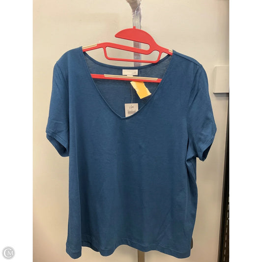 Top Short Sleeve Basic By J. Jill In Blue, Size: Lp
