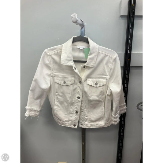 Jacket Denim By Chicos In White, Size: M