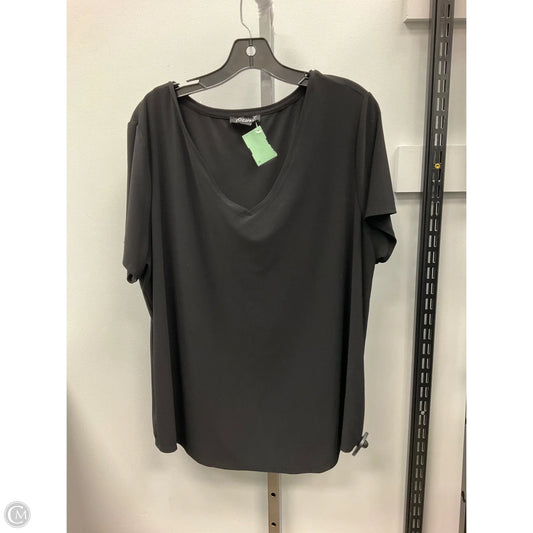 Top Short Sleeve By Roz And Ali In Black, Size: 2x