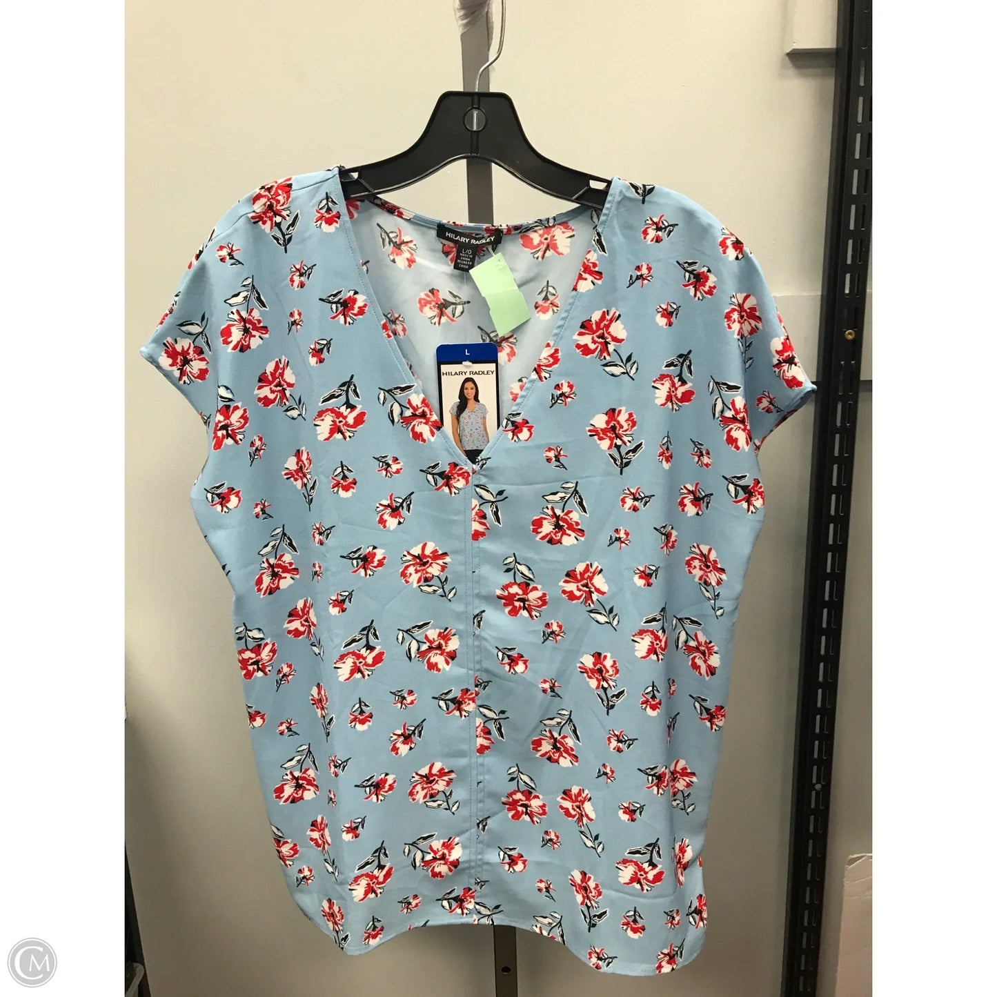 Top Short Sleeve By Hilary Radley In Floral Print, Size: L