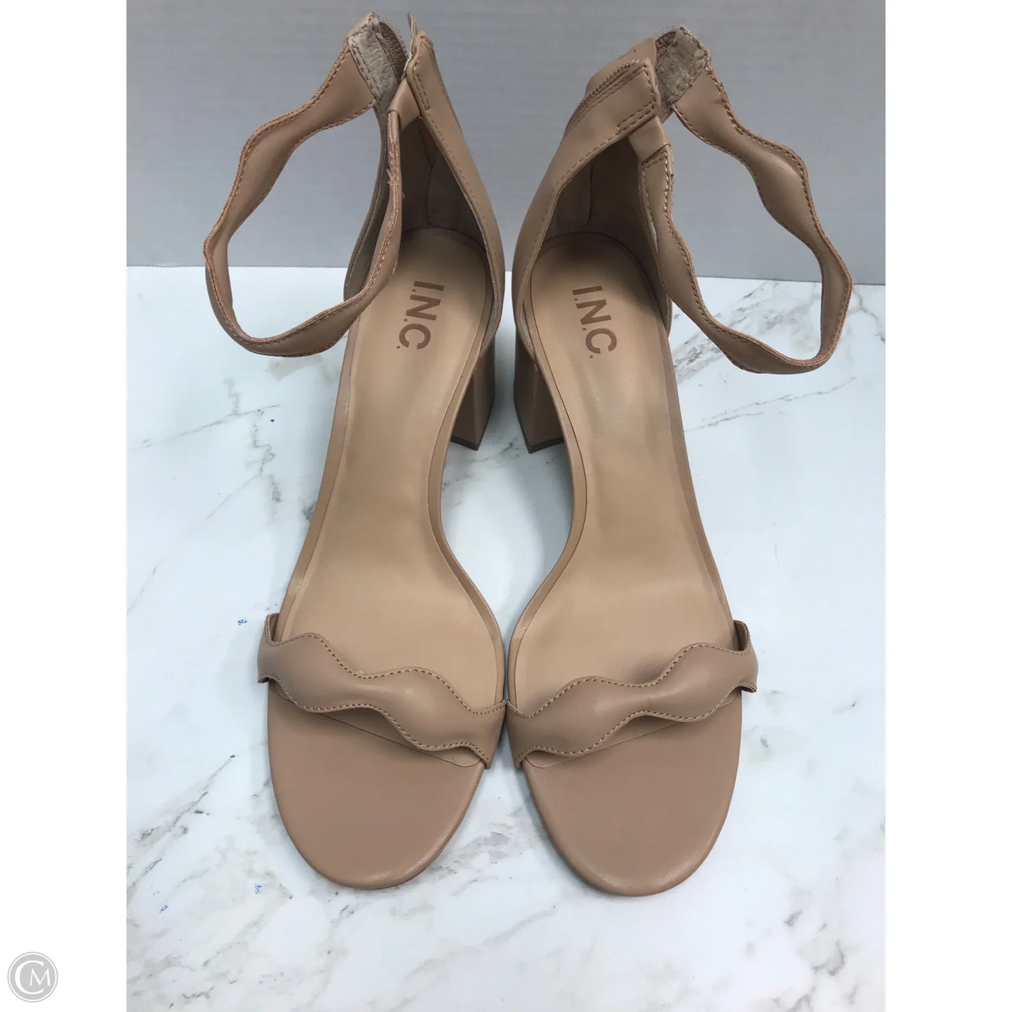 Shoes Heels Block By Inclinations In Tan, Size: 12