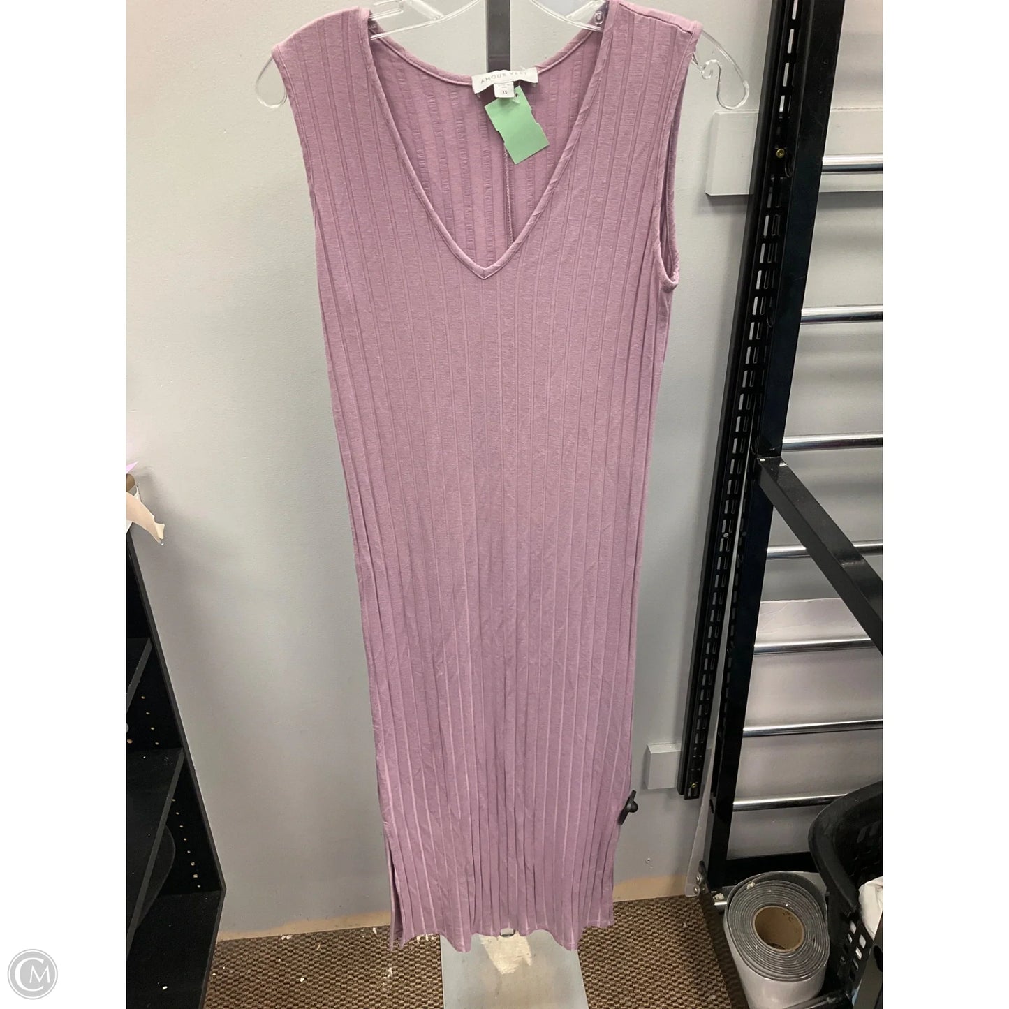 Dress Casual Midi By Cmc In Purple, Size: Xs