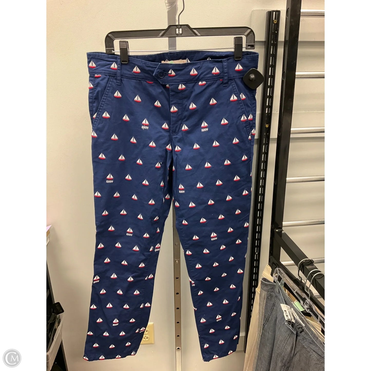 Pants Designer By Tory Burch In Nautical Print, Size: 6
