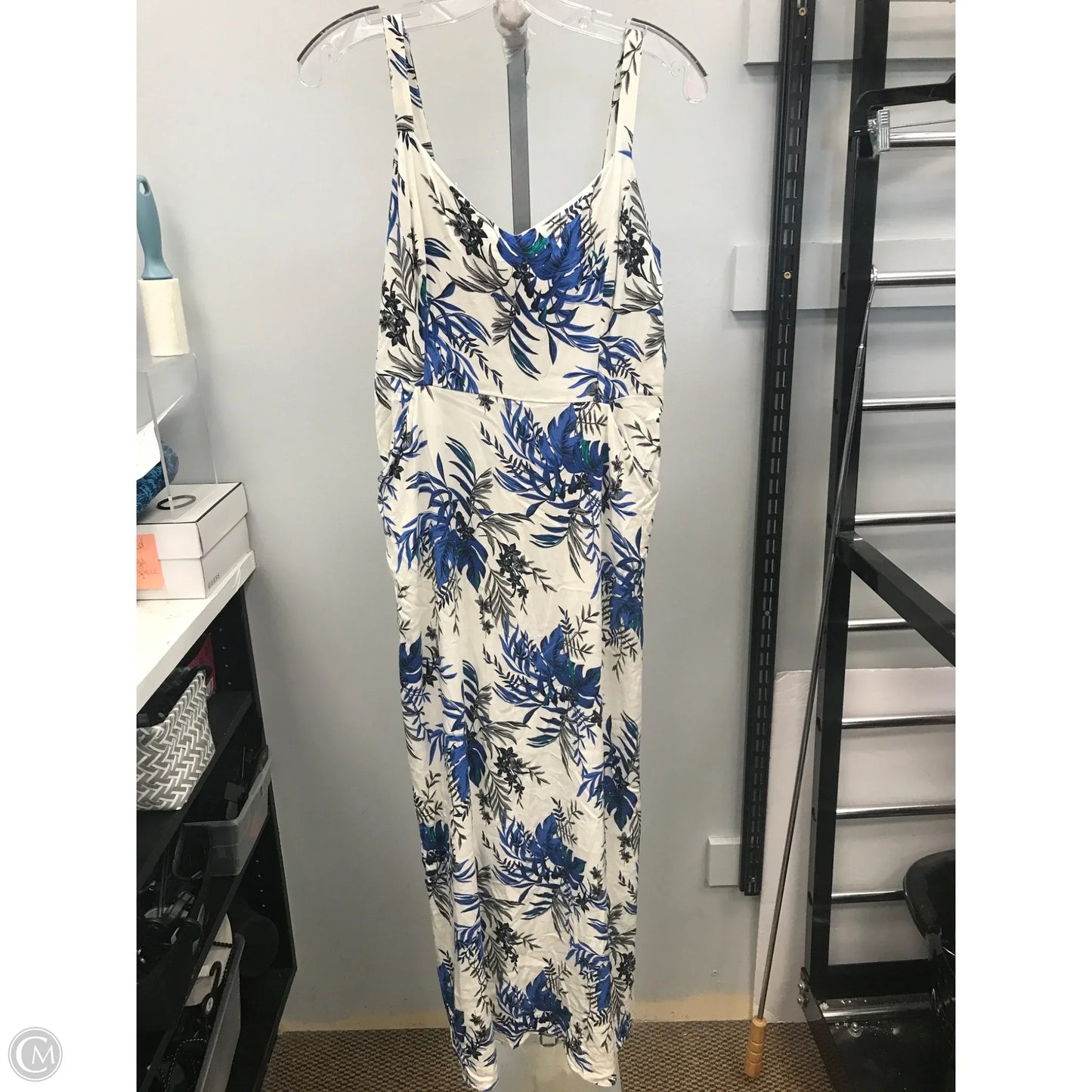 Dress Casual Maxi By 41 Hawthorn In Blue & White, Size: L