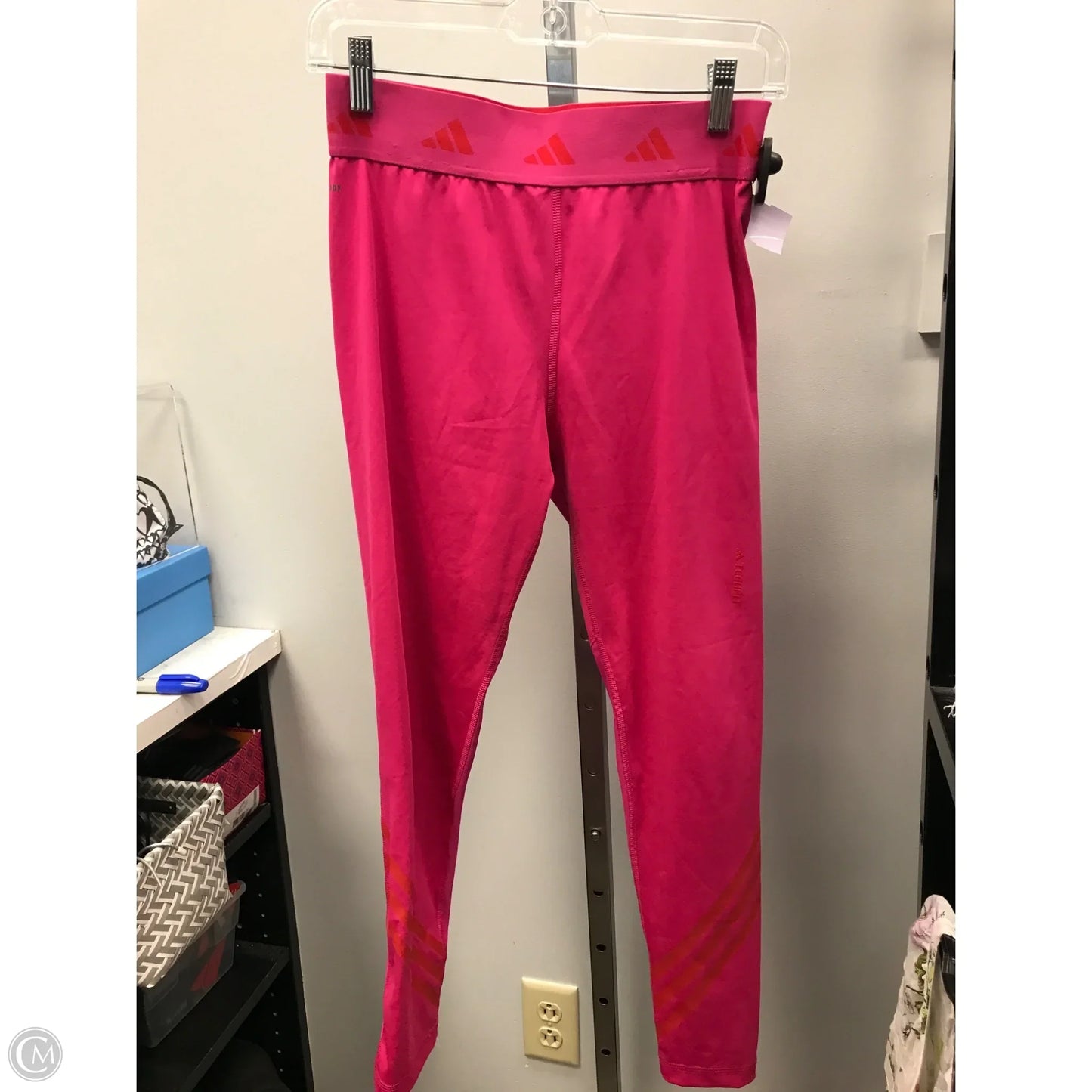 Athletic Leggings By Adidas In Pink, Size: M