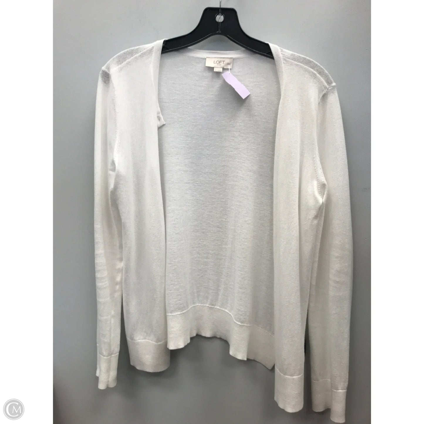 Sweater Cardigan By Loft In White, Size: S