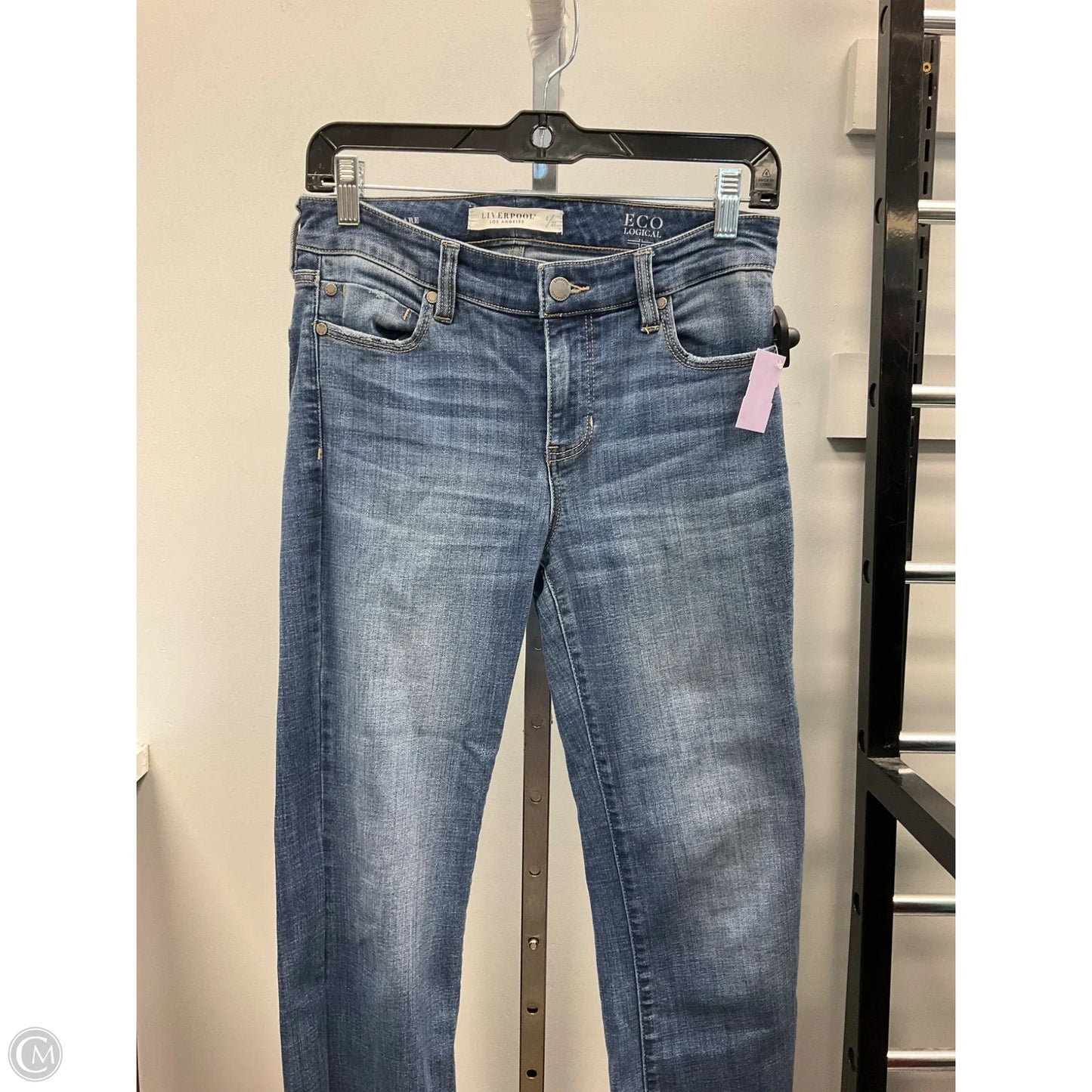 Jeans Flared By Liverpool In Blue Denim, Size: 4