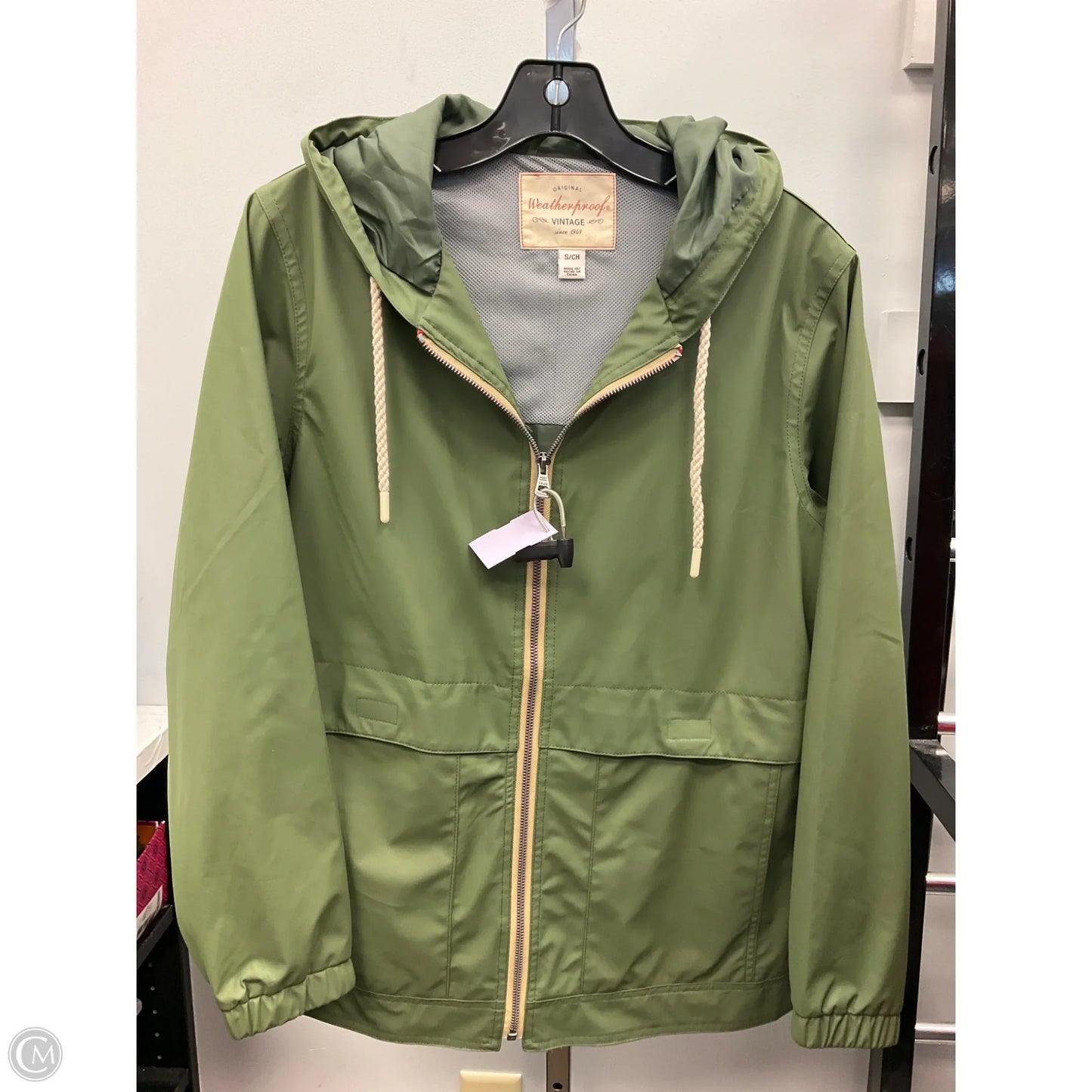 Coat Raincoat By Clothes Mentor In Green, Size: S