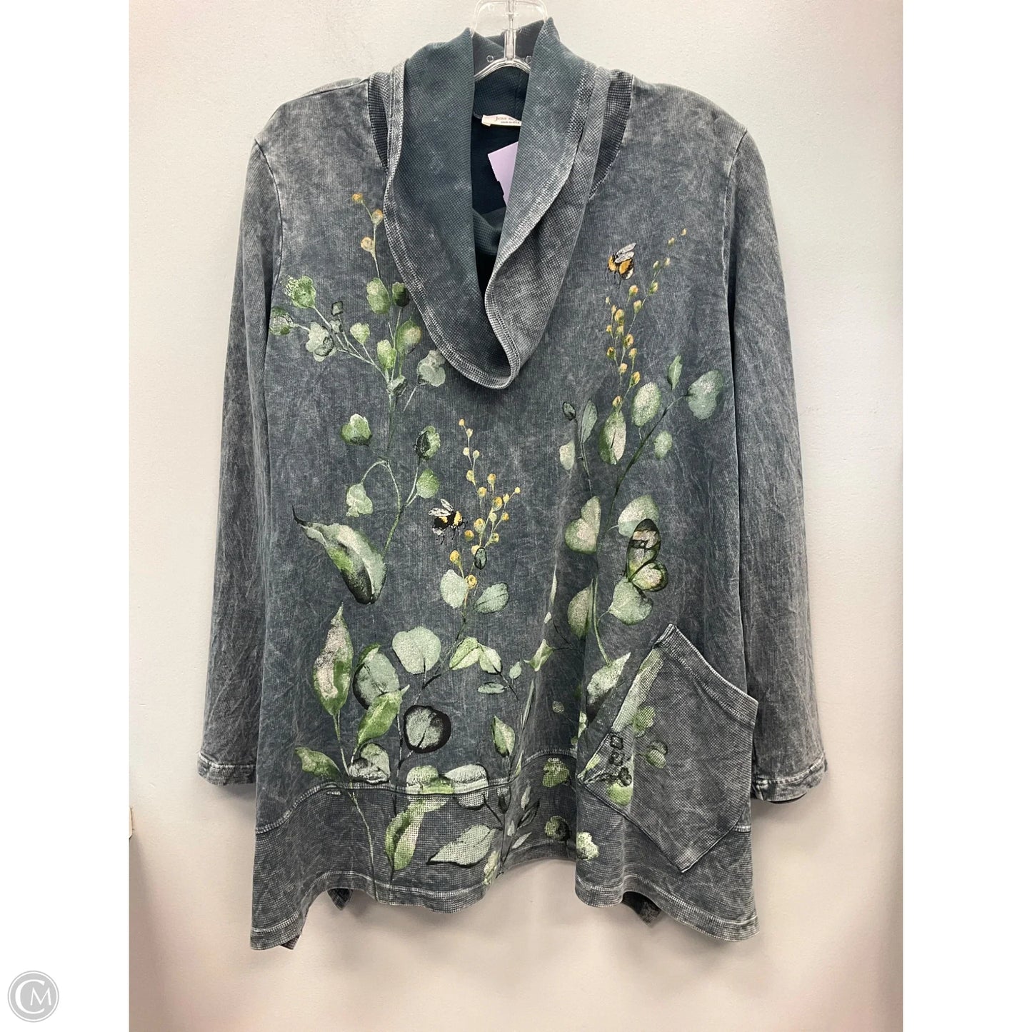 Top Long Sleeve By Jess And Jane In Grey, Size: S