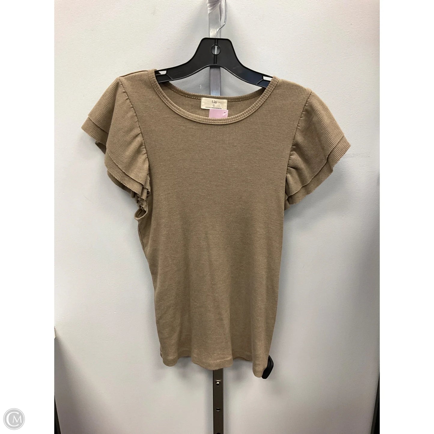 Top Short Sleeve By T.la In Brown, Size: L