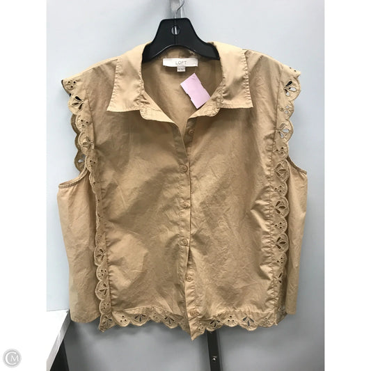 Top Sleeveless By Loft In Tan, Size: Xl