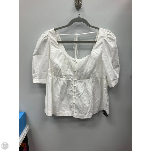 Top Short Sleeve By Anthropologie In White, Size: M