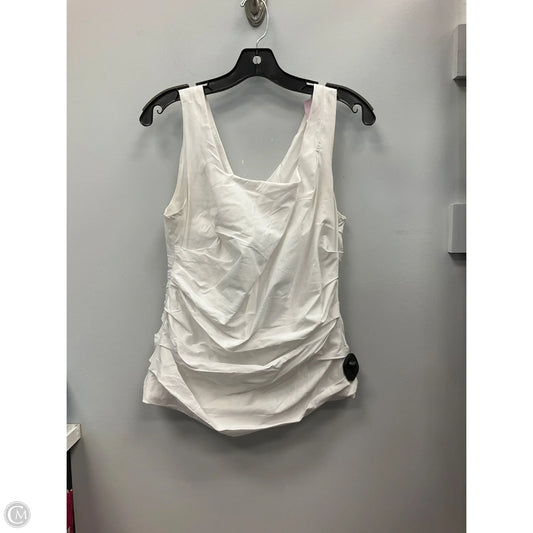 Top Sleeveless By Ann Taylor In White, Size: 10