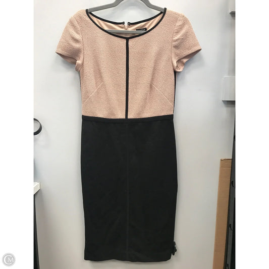 Dress Casual Midi By Ann Taylor In Black & Tan, Size: 2
