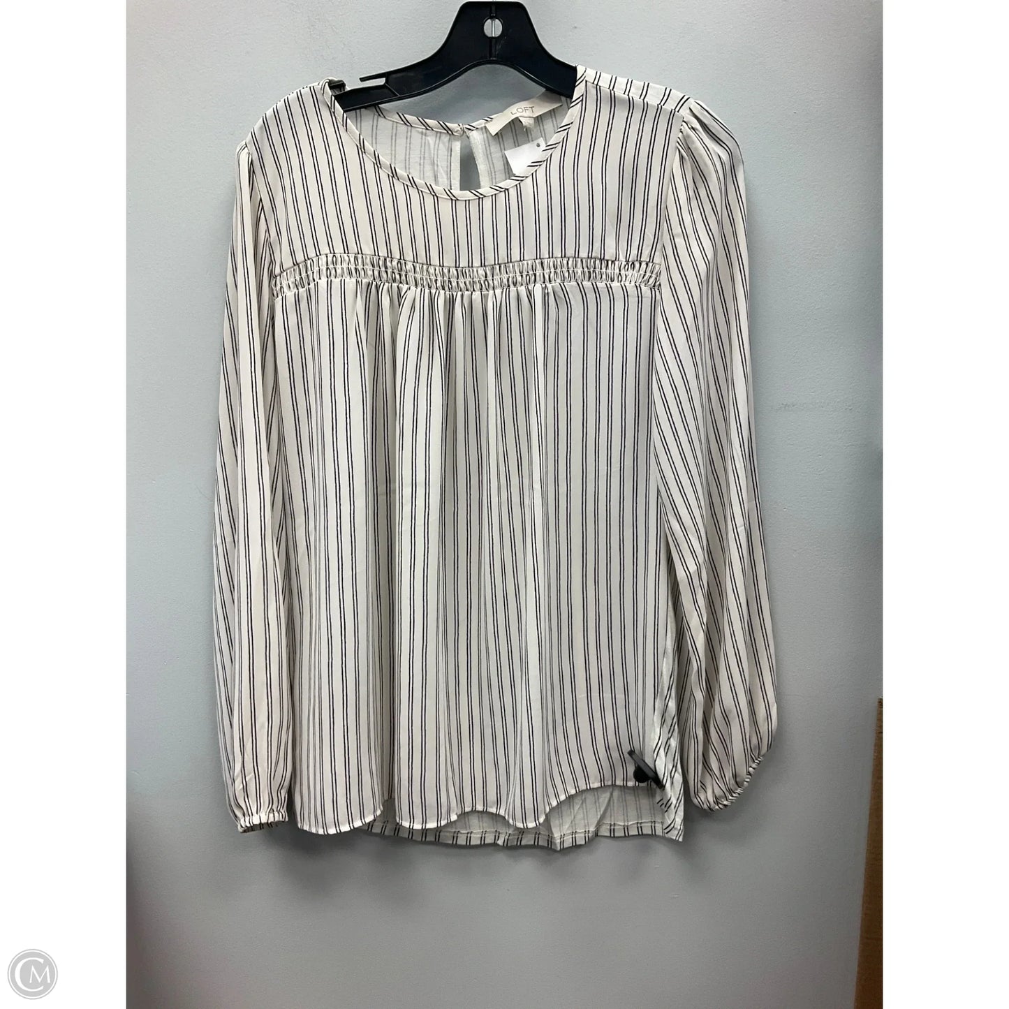 Top Long Sleeve By Loft In Striped Pattern, Size: S