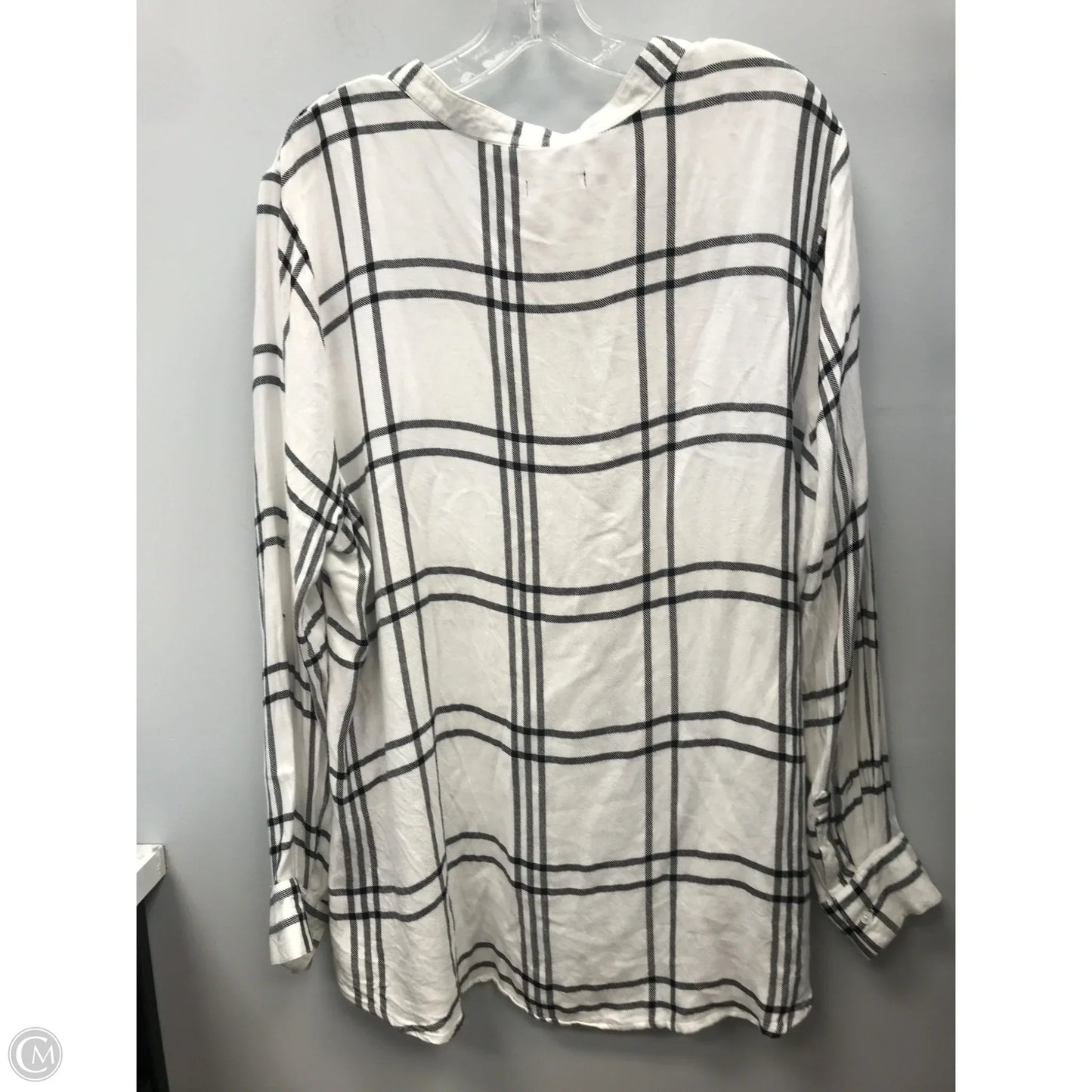 Top Long Sleeve By Max Jeans In Black & White, Size: 1x