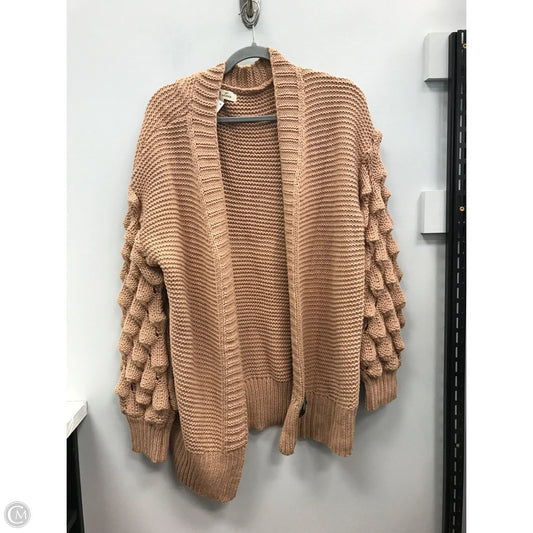 Sweater Cardigan By Vine & Love In Tan, Size: L