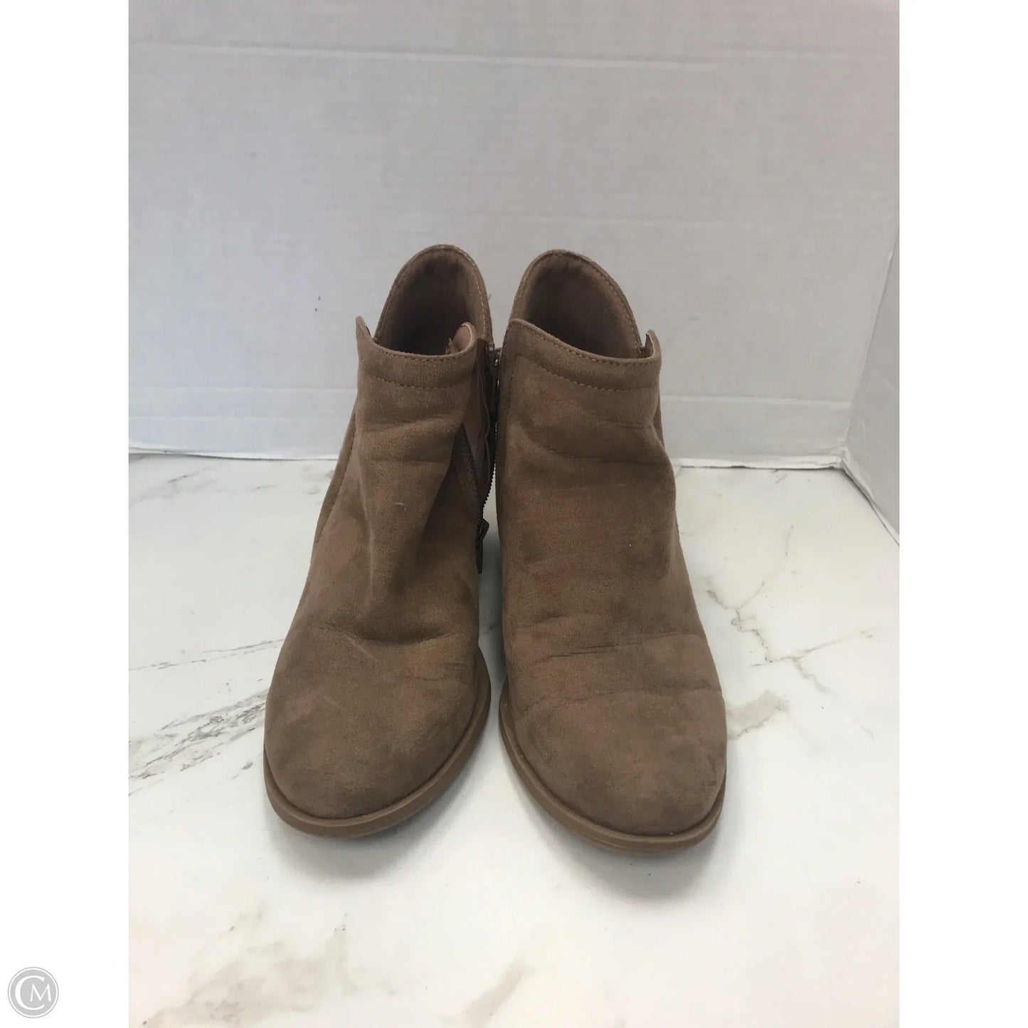 Boots Ankle Heels By Madden Girl In Tan, Size: 7.5