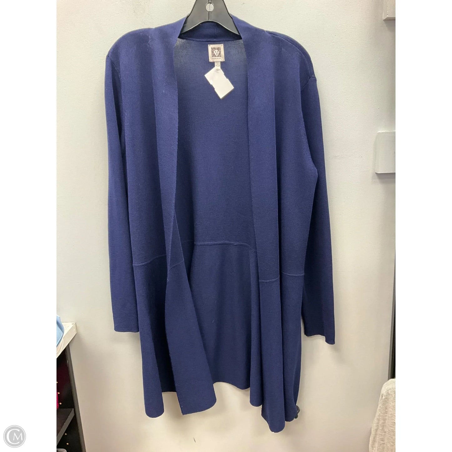 Sweater Cardigan By Anne Klein In Navy, Size: L