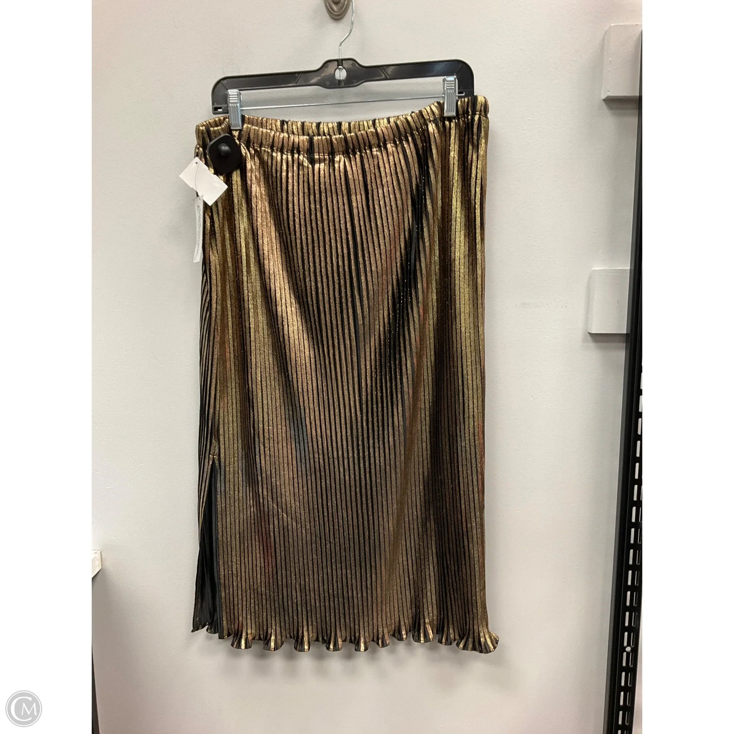 Skirt Midi By Ny Collection In Black & Gold, Size: L