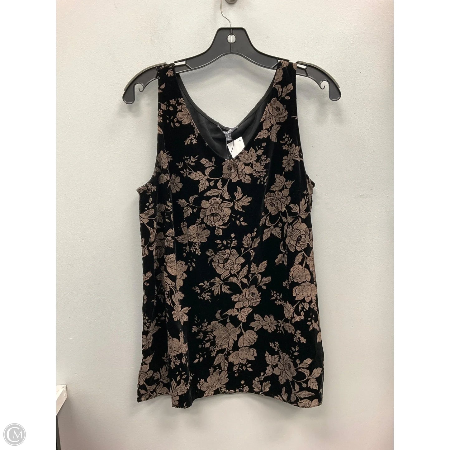 Top Sleeveless By Not Your Daughters Jeans In Black & Tan, Size: S