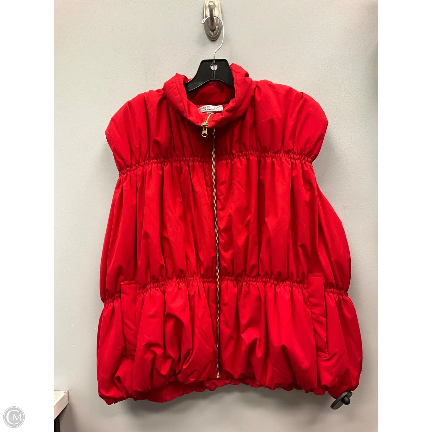 Vest Puffer & Quilted By Chicsoul In Red, Size: 2x