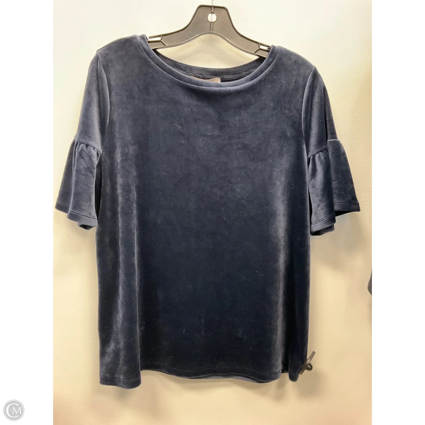 Top Short Sleeve By Loft In Navy, Size: M