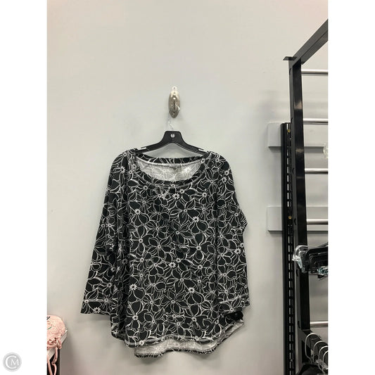 Top Long Sleeve By Talbots In Black & White, Size: 1x