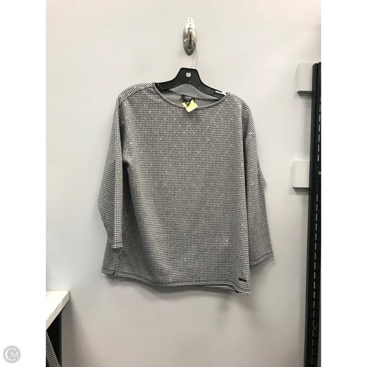 Top Long Sleeve By Jones New York In Black & White, Size: S