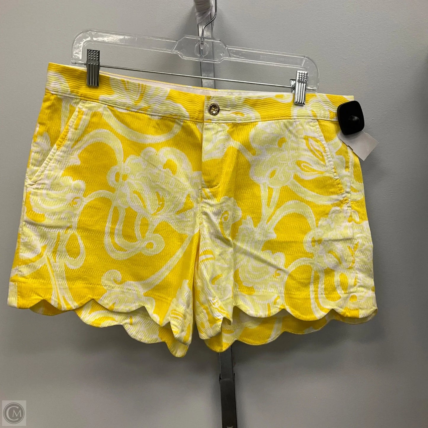 Shorts Designer By Lilly Pulitzer In White & Yellow, Size: 10