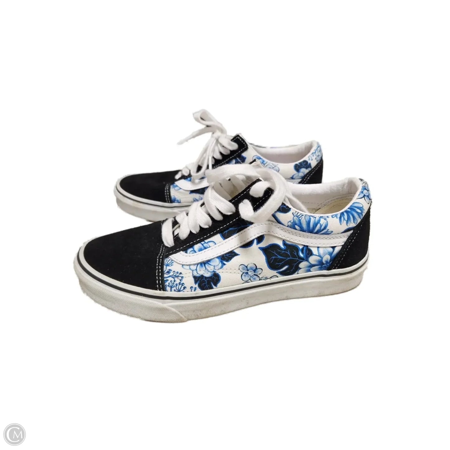 Shoes Sneakers By Vans In Black & Blue, Size: 8