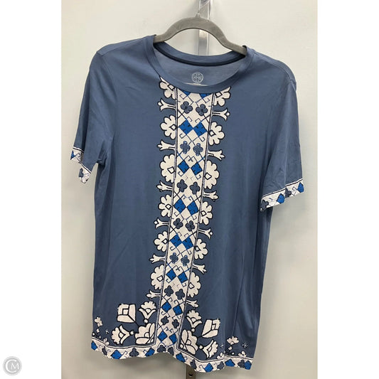 Top Short Sleeve Designer By Tory Burch In Blue, Size: S
