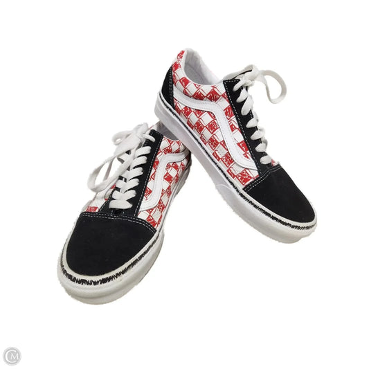 Shoes Sneakers By Vans In Red & White, Size: 7