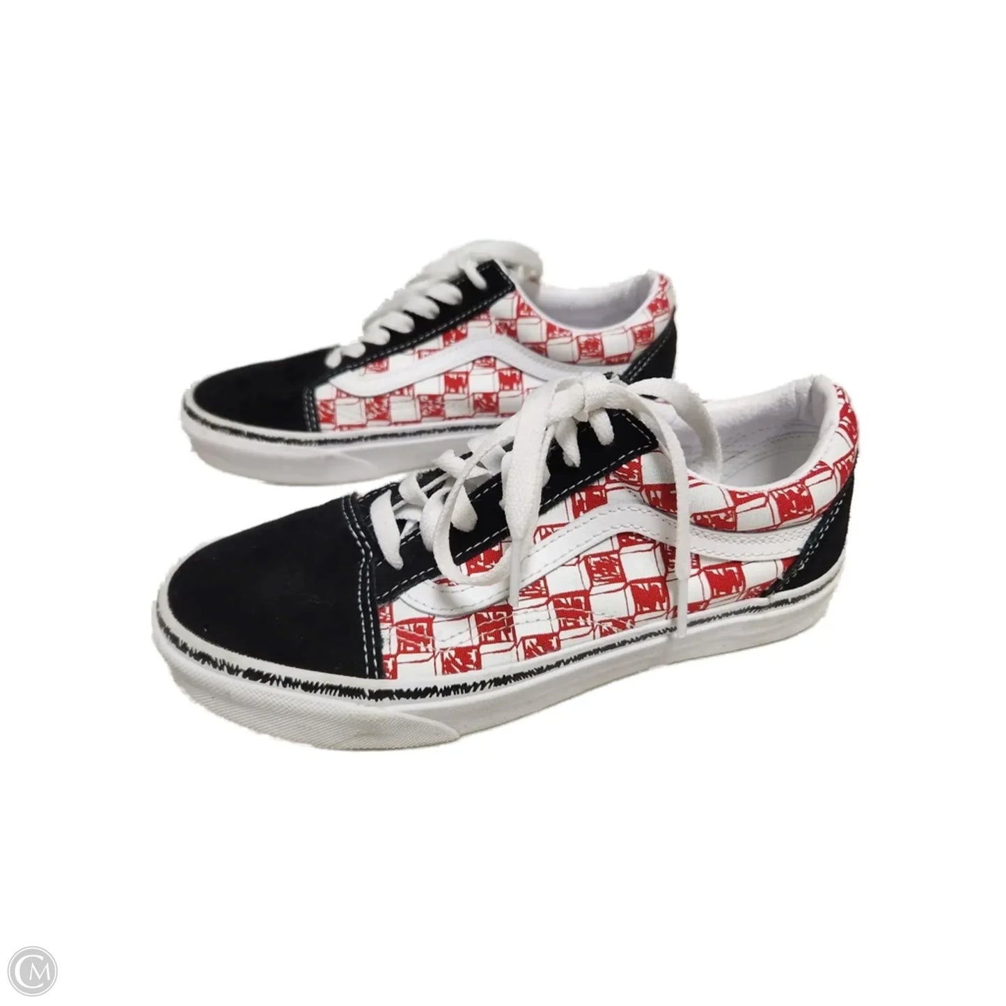 Shoes Sneakers By Vans In Red & White, Size: 7