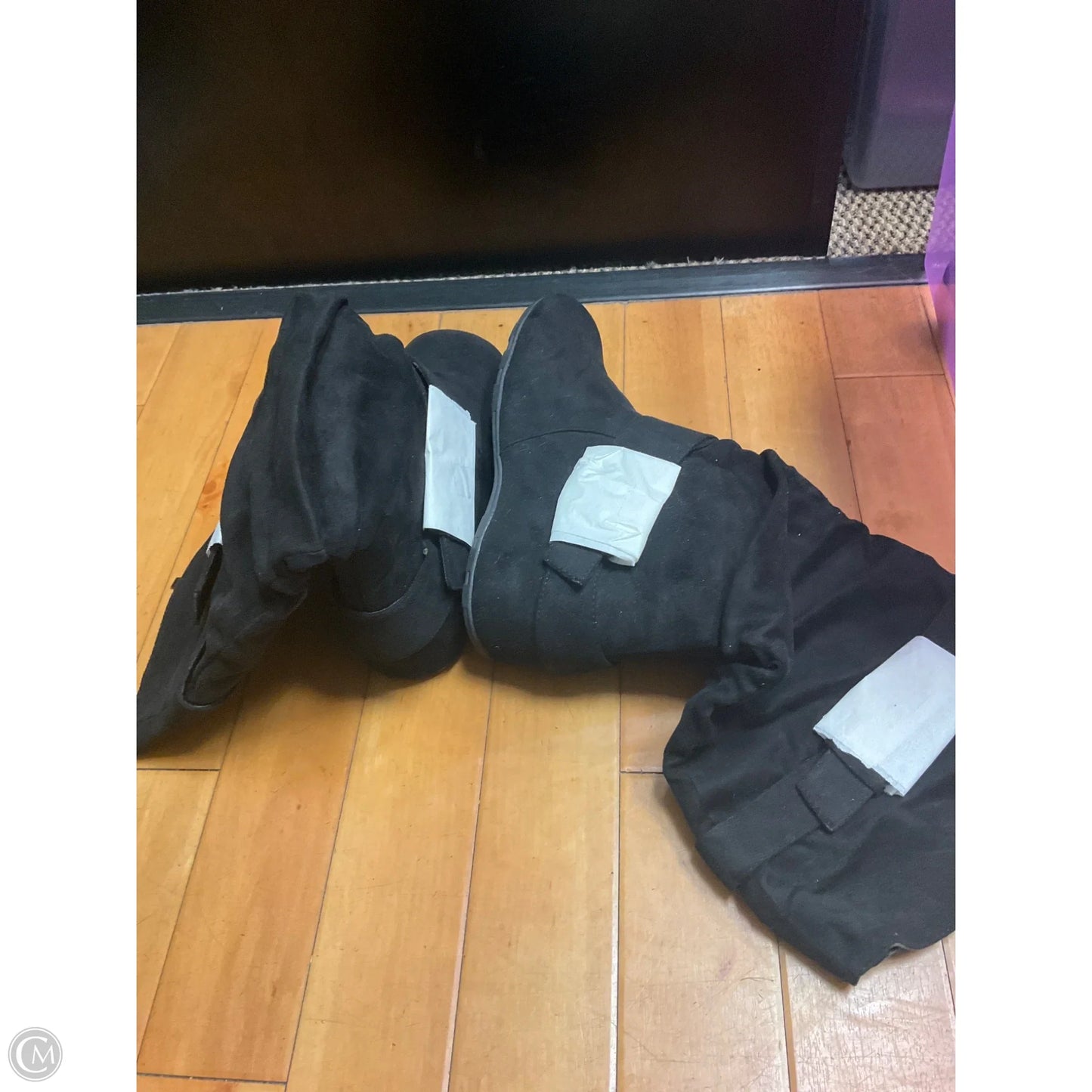 Boots Knee Flats By Clothes Mentor In Black, Size: 11