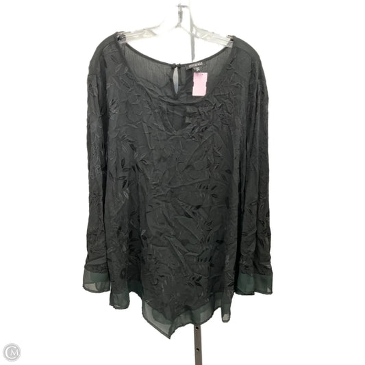 Top Long Sleeve By Roz And Ali In Black, Size: 3x