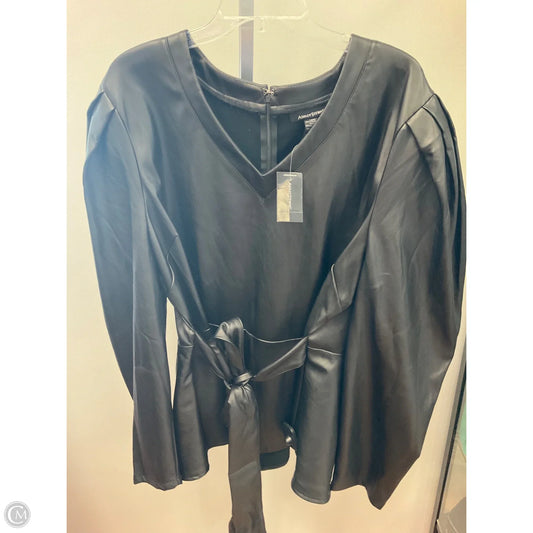 Top Long Sleeve By Ashley Stewart In Black, Size: 24