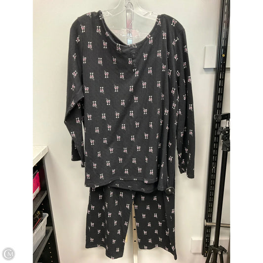 Pajamas 2pc By Croft And Barrow In Black & Pink, Size: 1x