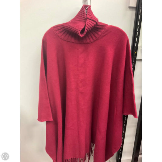 Poncho By Anne Klein In Maroon, Size: Osfm