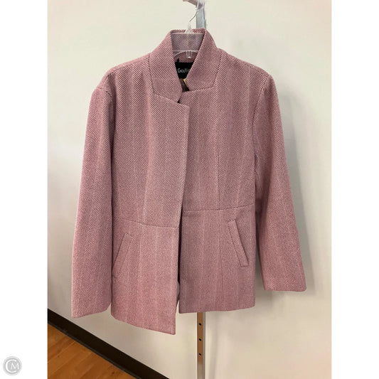 Coat Wool By Cmc In Pink & White, Size: Xl