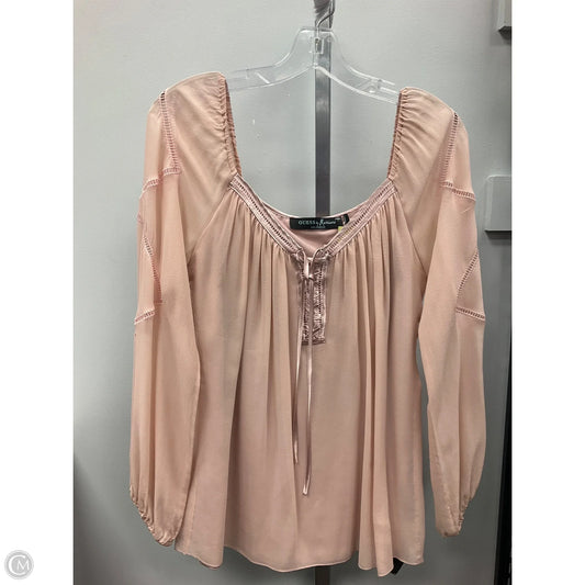 Top Long Sleeve By Guess In Mauve, Size: S