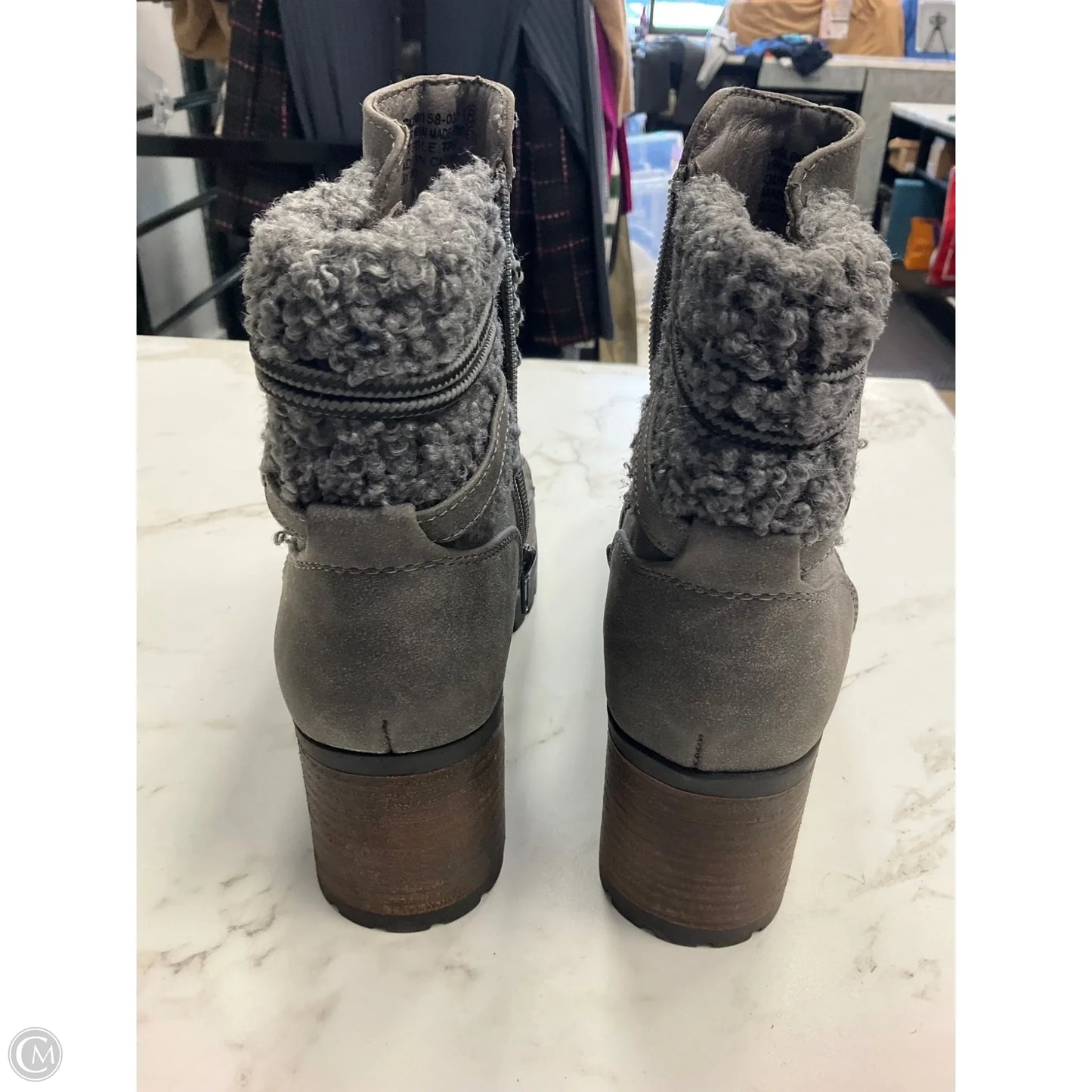 Boots Ankle Heels By Very G In Grey, Size: 8