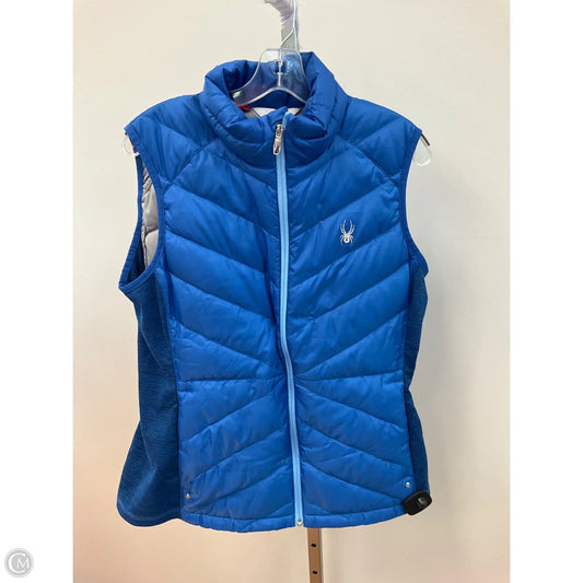Vest Puffer & Quilted By Spyder In Blue, Size: L
