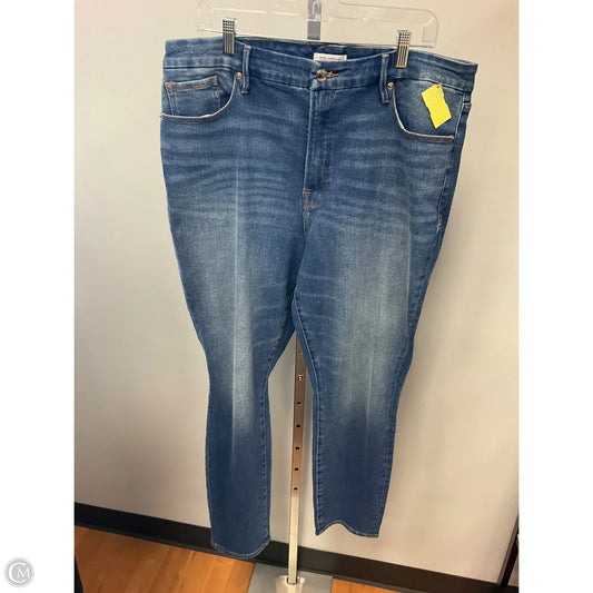Jeans Straight By Good American In Blue Denim, Size: 18