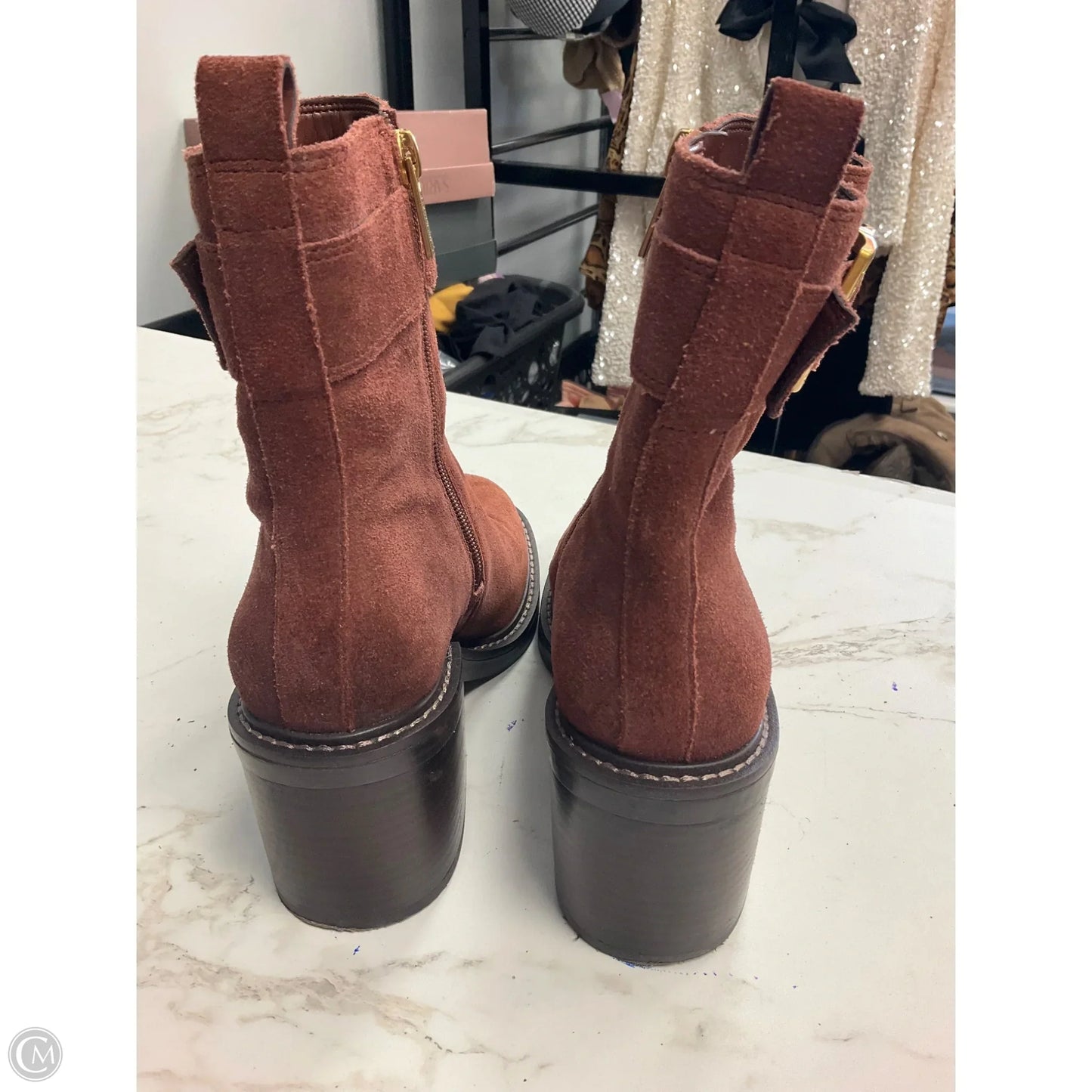 Boots Ankle Heels By Vince Camuto In Copper, Size: 8.5