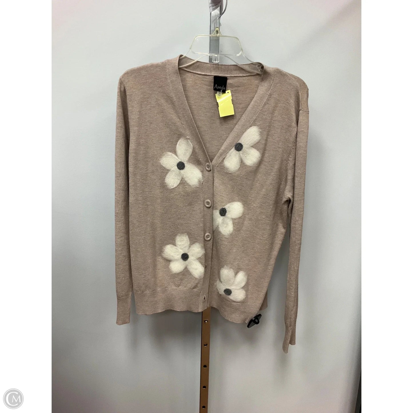 Sweater Cardigan By Aaeda In Tan, Size: M
