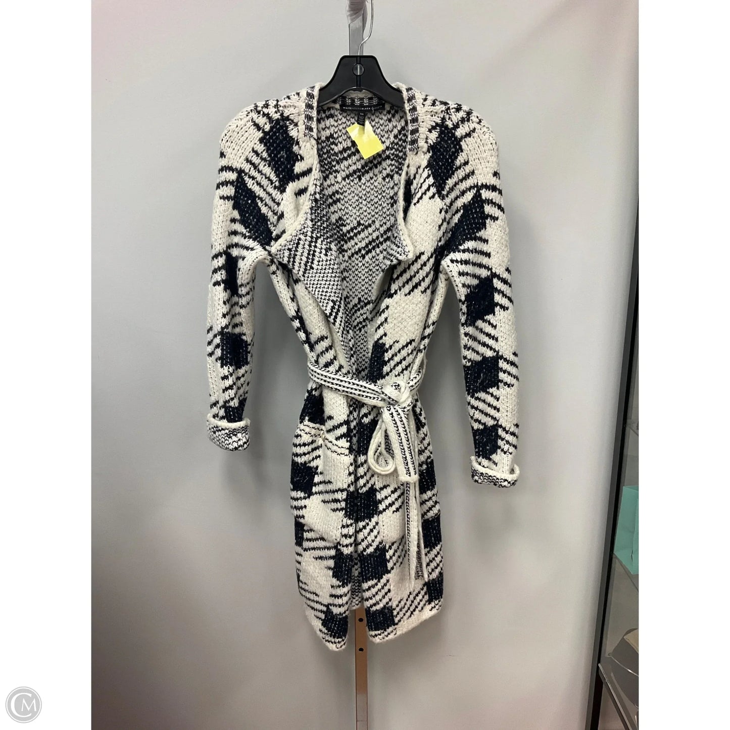 Sweater Cardigan By White House Black Market In Black & White, Size: Xs