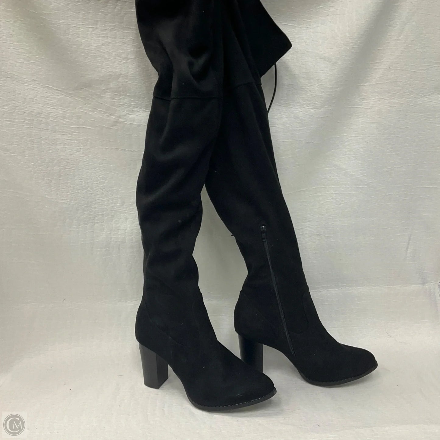 Boots Over-the-knee Heels By Qupid In Black, Size: 10
