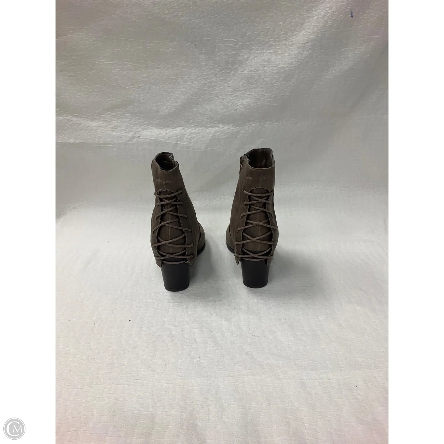 Boots Ankle Heels By Fergalicious In Taupe, Size: 9.5